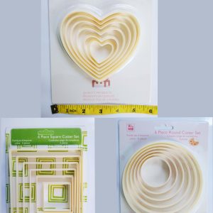 Cookie Cutter Set 6pcs Heart/Square/Round New