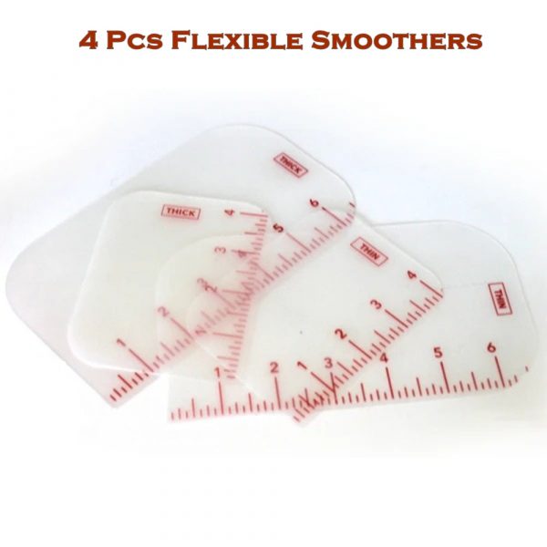 4 Pcs Flexible Cake Smoother For Icing