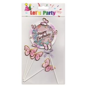 Happy birthday topper with Butterflies NEW