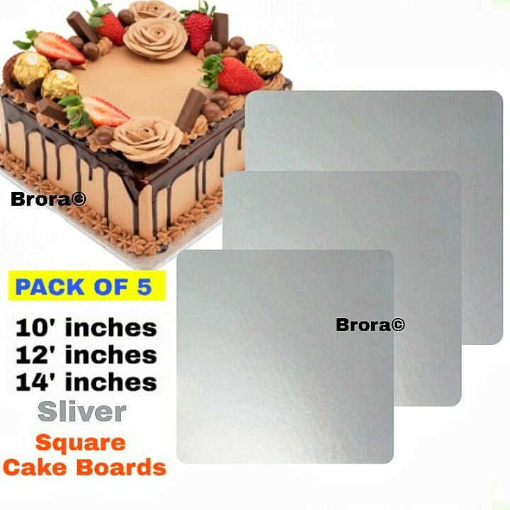 Cake Board 14" Silver  Sq