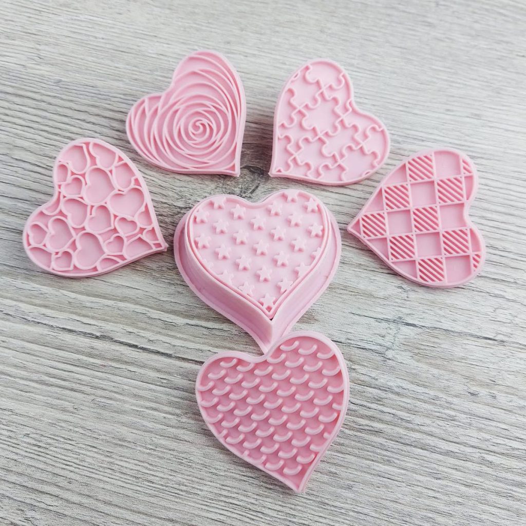 Heart Cookie Press Cutter Set 6 Designs