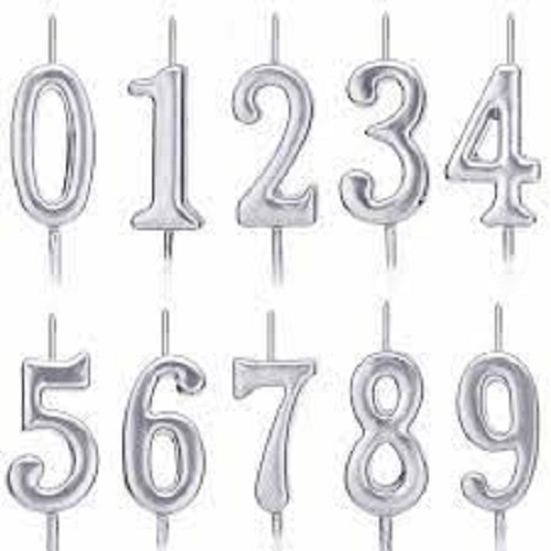 Number Candle Silver